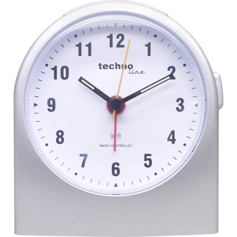 Techno Line WT 753 Funk Wecker Silber Alarmzeiten 1 Fluoreszierend Zeiger 1 Timerzeit