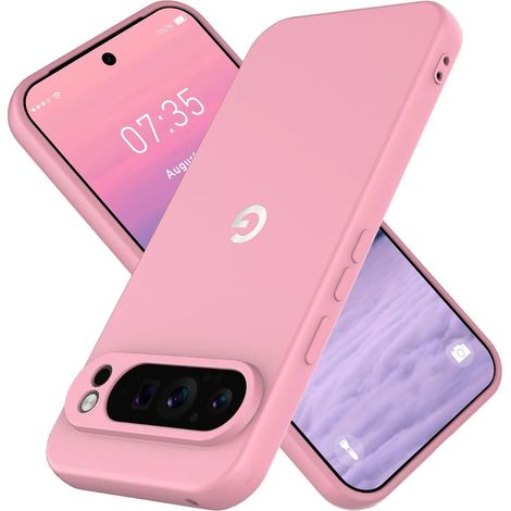 (Rose, Google Pixel 9a) Coque de téléphone en silicone souple et hypoallergénique, protection antichoc (1/5)
