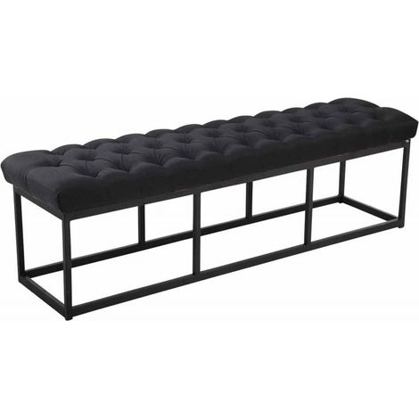 Sitzbank Amun Stoff mit schwarzem Gestell schwarz 150 cm (1/5)