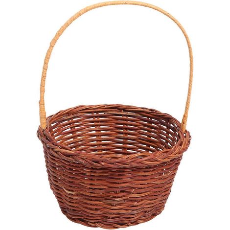 mini panier décoratif fait main, accessoire de tissage, panier de Pâques à faire soi-même, accessoire de tricot créatif, décoration de bureau miniature pour la maison-12.00X12.00X7.00CM-Brown (1/3)