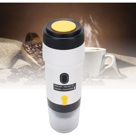 Machine à café portable multifonction - 304 Acier inoxydable USB - Machine 3 en 1 Voyage camping RV bureau Blanc