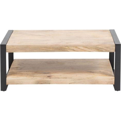 Made In Meubles – Table basse fixe en bois de manguier 100 cm – Dimensions 41x100x50 cm – Design élégant et robuste – Pour espaces conviviaux (1/5)