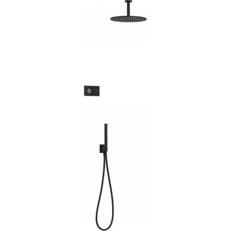 Kit de douche thermostatique électronique et encastré SHOWER TECHNOLOGY Noir Mat - TRES 09288567NM (1/2)