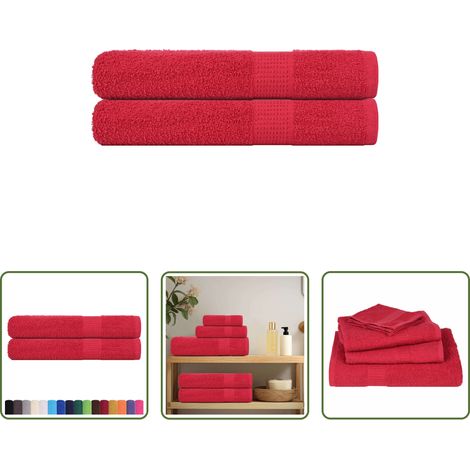 Rot - Handtücher FROGN 2 Stk. Rot 100x200 cm 360 g/m² (1/5)