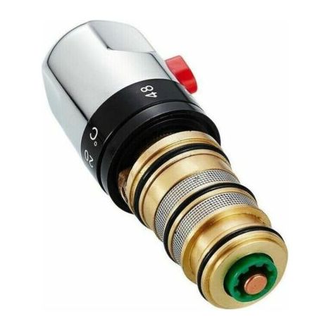 Cartouche de rechange pour robinet de douche thermostatique Chromé,Capteur de température à noyau de valve de robinet thermostatique tout en cuivre, une pièce,Lilaris (1/4)