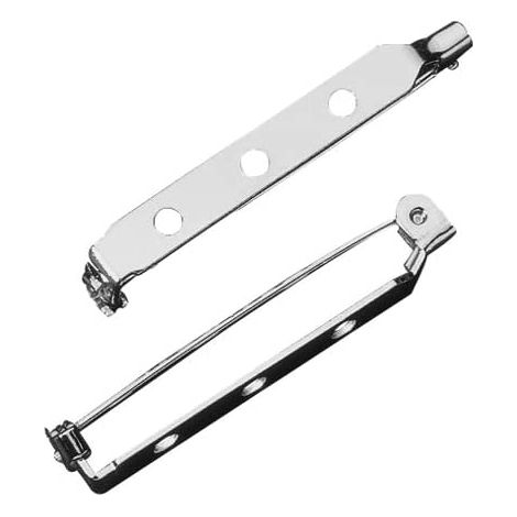 RAYHER - 6 PEZZI - BASI PER SPILLE A PONTICELLO 20MM - COLORE PLATINO