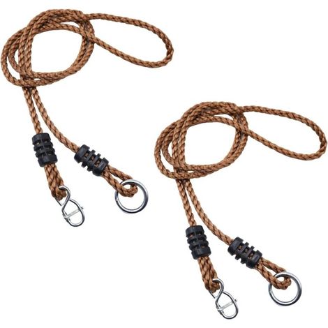 Pieces Outdoor Swing Rope 2m Hammock Rope with Carabiners Adjustable Suspension Ropes for Tree Swings
