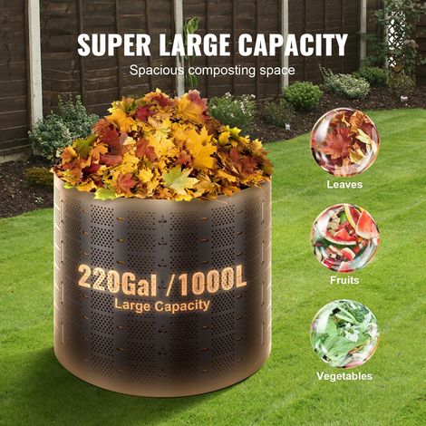 Composteur de Jardin 1000 L Bac à Compost Extérieur Extensible (1/5)