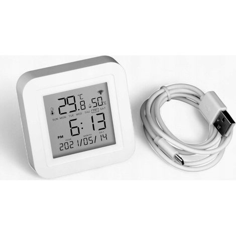 Sensore di temperatura e umidità WiFi TH06 LCD Tuya con caricabatterie