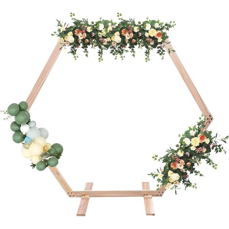 Arco de fondo de madera hexagonal - Para bodas, ceremonias, cumpleaños, fiestas, graduaciones, decoraciones