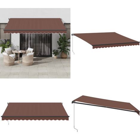Markise Manuell Braun 400x300 cm - Markise - Sonnenschutz - Gartensonnenblende - Terrassenschirm - Outdoor Möbel - Home & Living (1/5)