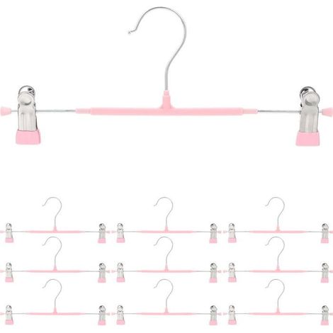 Cintres antidérapants pour pantalons, 10 pièces, cintres pour jupes, clips ménagers, accessoire pour pantalons (1/4)