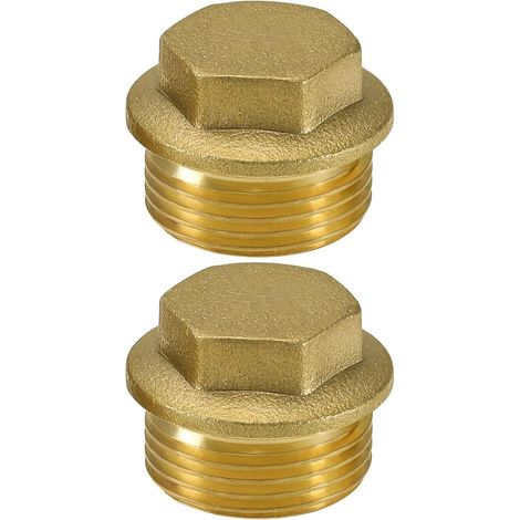 Stück 3/4-Zoll-BSP-Rohrendkappen (Außengewinde), 3/4-Zoll-Messing-Abdeckkappen (Außengewinde) für Badezimmer- und Kücheninstallationen, goldfarben