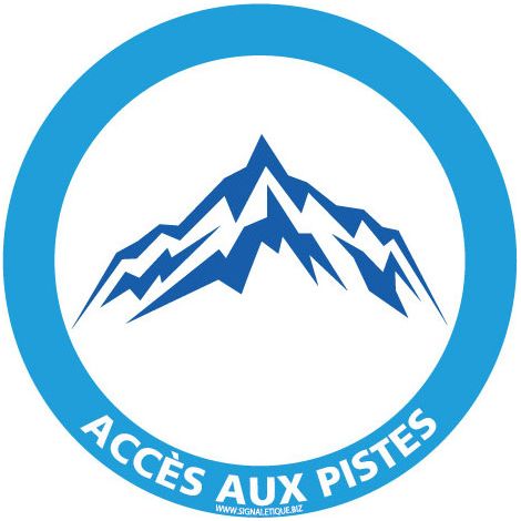 PANNEAU INFORMATION ACCES AUX PISTES SPECIAL HIVER (H0403) - Adhésif - Diamètre 125 mm