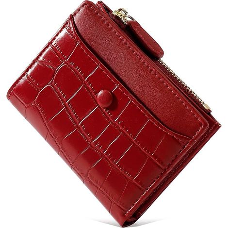 Petits porte-monnaie pour femmes mode motif pierre filles portefeuille mince et léger porte-cartes organisateur (rouge), (1/5)