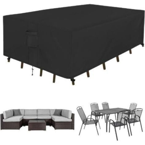 Housses de Meubles de Jardin 213 x 132 x 74cm, Housse de Canapé de Jardin en Tissu Oxford 210D Imperméable , Housse de Coffre de Table avec évent pour Tables et Chaises, Canapés (1/5)