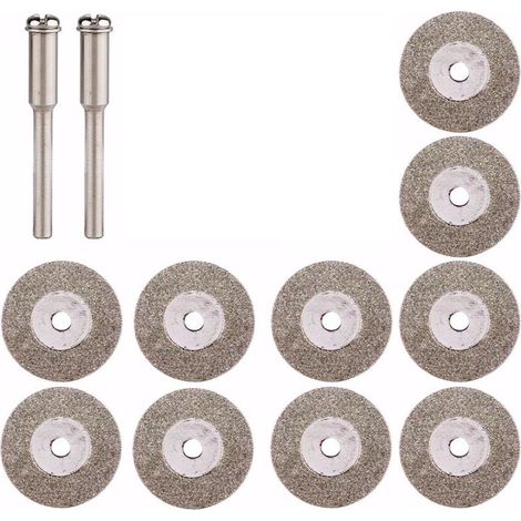 SET DISCHI DIAMANTATI PER DREMEL 10PZ + 2 GAMBI DIAMETRO 40MM