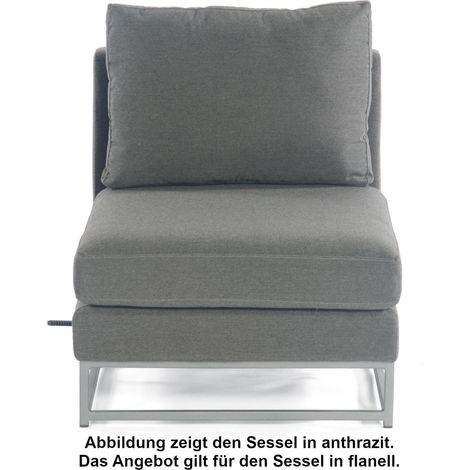 Sonnenpartner Lounge-Mittelmodul Unique Aluminium mit Kissen flanell Loungesessel Sunbrella (1/2)