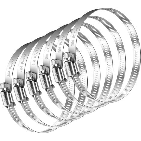 6 Pieces Collier de Serrage Inox 304 Reglable 91-114mm Collier Serrage (1/5)