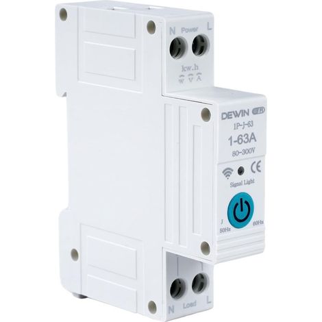 angeschlossener Leitungsschutzschalter, 1-poliger 63-A-WLAN-Schalter, Energiemessung, Tuya-Steuerung, Smart Home (1/5)