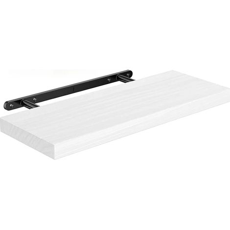 (Blanc, 1 couche) Étagères flottantes invisibles, fixées au mur, en bois, pour salle de bain, chambre, salon, cuisine, étagère suspendue pour étagères (1/5)