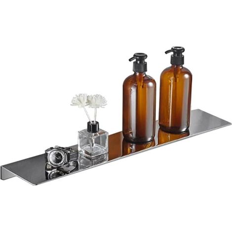 40Cm Auto-Adhésif, Autocollant Étagère De Douche Mural Sus304 Acier Inoxydable Paniers De Rangement pour Chariot De Douche Pas De Perçage Antirouille Accessoires(Chrome) (1/5)