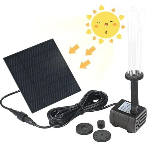 Pompe solaire carrée 1,2 W CC pour fontaine, fontaine solaire carrée 1,2 W (kit complet avec buse incluse) (1/5)