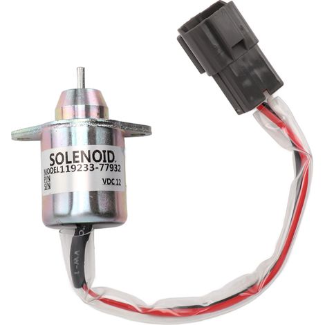 Soupape d'arrêt carburant métal 3 bornes 12V 119233-77932, remplacement John Deere, coupe-circuit essence (1/5)