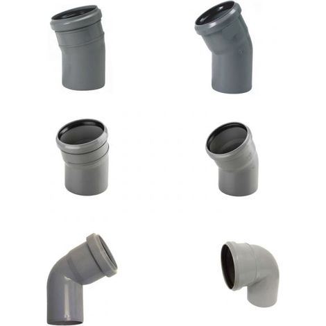 Curva 45° diam. 40 mm per tubo scarichi domestici 2 pezzi