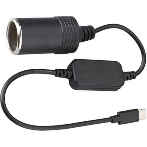 Convertisseurs d'alimentation USB C vers allume-cigare 12 V pour tableau de bord, caméras et navigateurs, lumières LED (1/4)