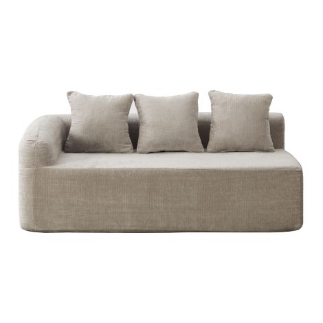 Canapé modulaire compressé en tissu chenille, garni de mousse haute résilience 30D. Facile à déplacer et doté d'une base antidérapante — idéal pour les salons et autres espaces. Gris. (1/5)