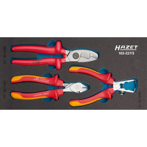 Jeu de pinces avec isolation de protection 163-227/3 HAZET (1/4)