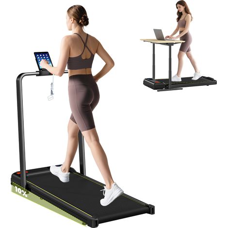 Tapis de marche - SPORTNOW - 2 en 1, pliable Inclinaison à 10% 6KM/H - moteur 2,0 HP, télécommande, écran LED - 109x48x100cm - noir (1/5)
