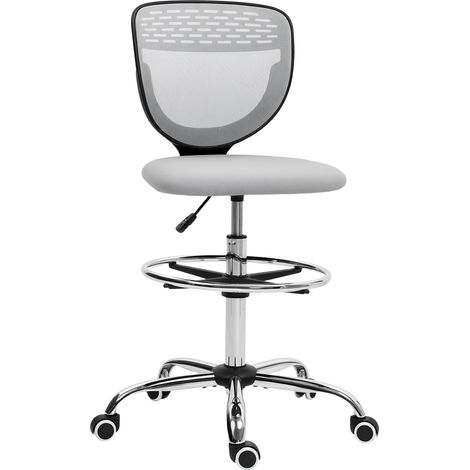 Silla de oficina, silla de trabajo, silla de escritorio, regulable en altura, acolchada, gris claro.