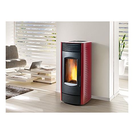 Rivestimento steel rosso per stufa xw