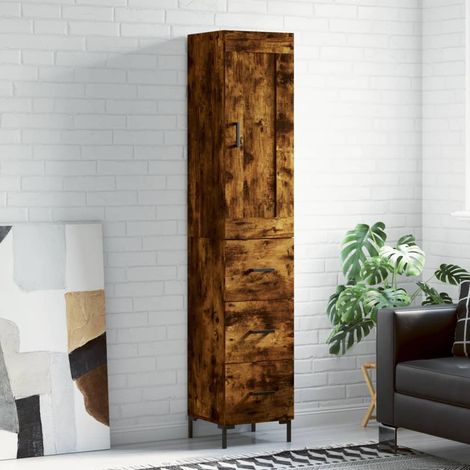 Highboard Smoked Oak 34.5x34x180 cm Engineered Wood vidaXL (1/5)