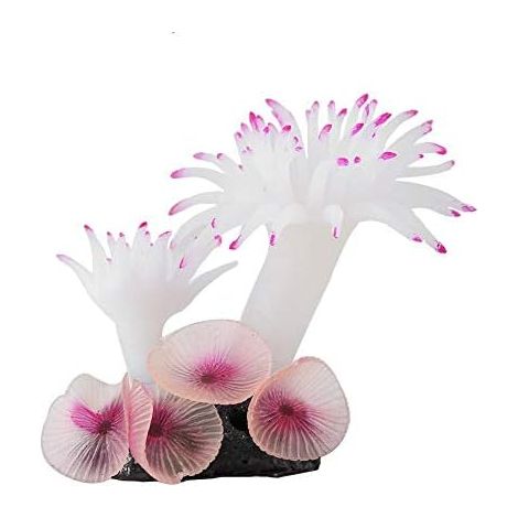 Plantes coralliennes artificielles décoratives en silicone, utilisées pour la décoration d'aquariums et d'aménagements paysagers en plastique (blanc). (1/5)