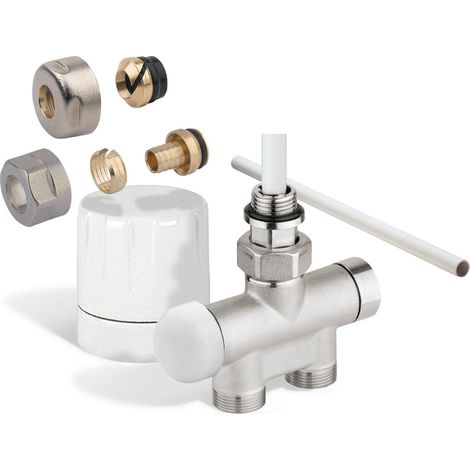 Kit raccordement monotube avec entraxe 50mm Nickele manuel THERMOR 498047 (1/3)