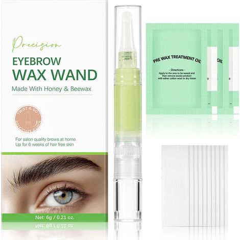 Stylo à Cire pour Sourcils Épilation, Sourcils Kit D'épilation, Stylo à Cire Prêt à l'emploi, 10 bandes d'épilation, épilations à la Cires Faciale pour Sourcil et Lèvre (1/5)