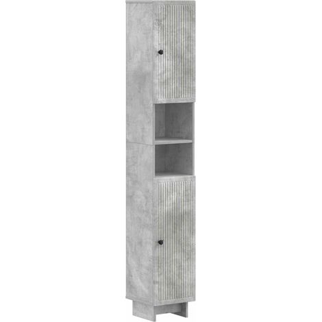 vidaXL Armadio da Bagno con Ripiano Aperto EDE Grigio Cemento (1/5)