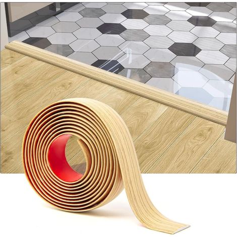 1 Bande de seuil autocollante,Transition sol stratifié,PVC résistant,Raccords intérieurs,Jaune tremble (1/5)