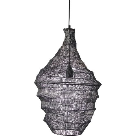 suspension grillagée en métal finition zinc pour salon contemporain - zinc foncé grillagé (1/3)