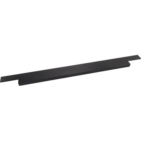 Furnipart Griffleiste Trim 695mm - Griff flach zum Einnuten, Aluminium schwarz matt