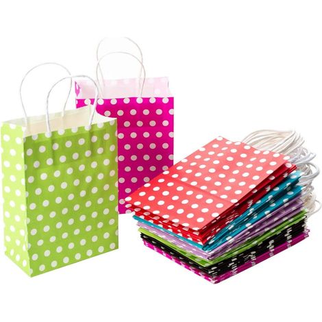 Lot de 30 sacs cadeaux, sacs cadeaux, sacs cadeaux, sacs en papier, sacs en papier, sacs de transport en papier, sacs en papier avec poignée, poignée en corde (30 pièces) (1/5)