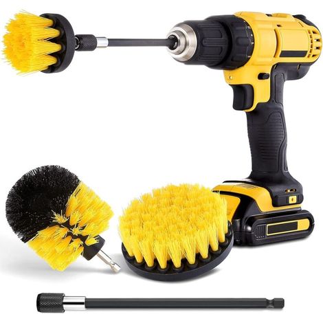 Kit di accessori per trapano, punta per pulizia elettrica, punta universale + prolunga, per bagno/pavimento/vasca da bagno/piastrelle -Crezuo