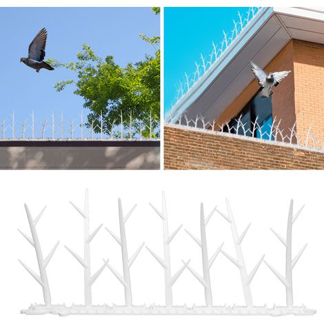 Pics anti-oiseaux de haute qualité de 30 cm (6 pièces) - Pics en plastique, antivol, anti-chats, pics répulsifs électriques en forme de branche d'arbre (1/5)