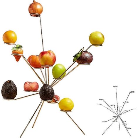 Coupe à fruits explosive - Support métallique multibras à 360° sculpture de cuisine moderne (1/5)