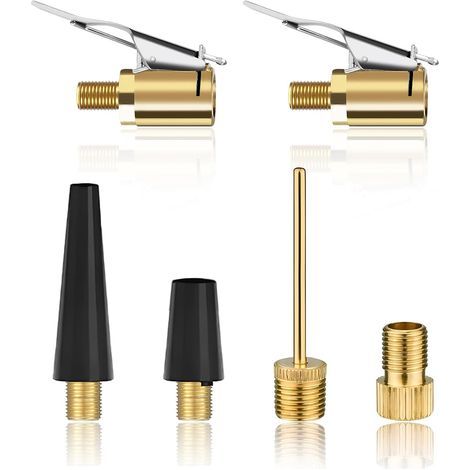 Adaptateur pour Valve Française, Kit Embout Gonfleur Compatible avec Bosch Easy Pump, Embout Gonflage Ballon, 6 Embout de Gonflage, Adaptateur Valve Velo pour Voiture, Vélos, Ballons (1/5)
