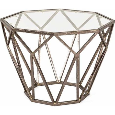 Table d'Appoint Design en Verre "Nila" 55cm Bronze