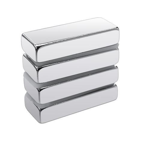 Aimant en néodyme RS PRO Ø 10mm, Bloc, épaisseur 5mm ( Prix pour Barrette de 4 )